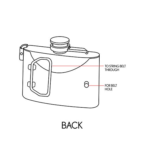 image for Maxam 3oz Belt Buckle Stainless Steel Flask, Lightweight Drinking Flas