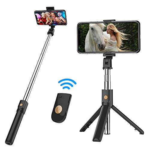 Selfie Stick Tripod with Bluetooth Remote AllinOne Take Stable