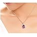 TOPSTARONLINE Silver Plated Purple Crystal Element Teardrop Amethyst Pendant Necklace