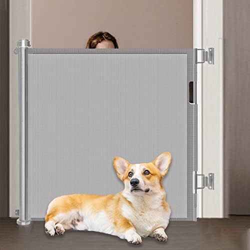 ALMEKAQUZ Mesh Dog Gate for House, Magic Pet Gate for Stair,Pet Gate,Baby Gate,Magic Gate Dog