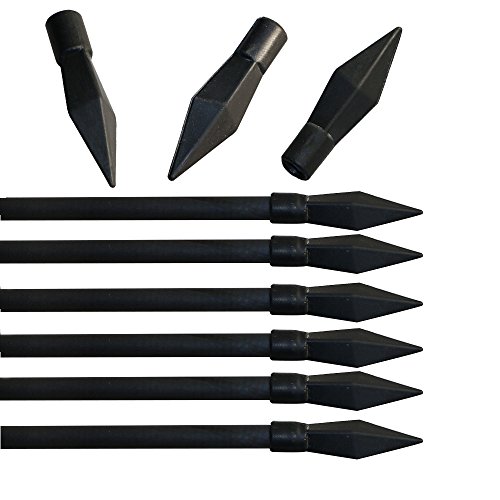 Huntingdoor Black Soft Rubber Practice Archery Arrowhead Glue On Target Arrow Tips (12)
