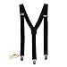 CoverYourHair Black Solid Suspenders - Stylish And Practical Solid Suspenders In Black