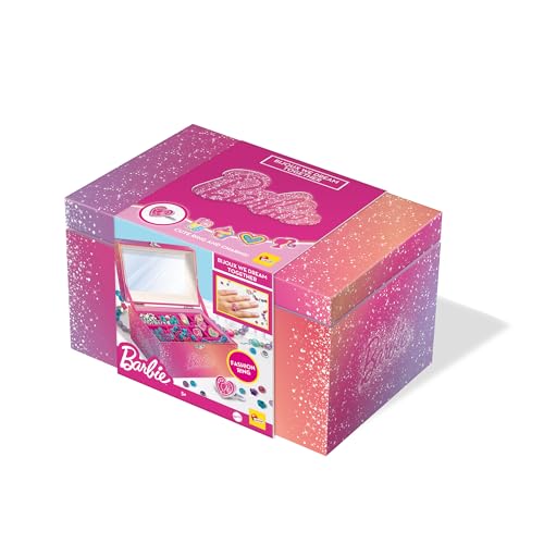 Lisciani – Barbie – Coffret Bijoux We Dream Together – Boite a Bijoux a Creer pour Enfants Des 5 Ans – Activite Manuelle sans Écran – Motricite Fine, Creativite et Rangement – Kit Perles et Breloques