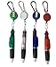 LUCKBOOSTIUM 4 Ink Multi Colors Ballpoint Pen on Keychain with Carabiner Retractable Reel Holder and Belt Clip Gift for Nurses Students Teachers Colleagues (Multicolored, 4 Pack)