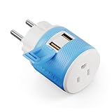 Denmark Travel Plug Adapter by OREI with Dual USB - USA Input + Surge Protection - Type K (U2U-20), Will Work with Cell Phones, Camera, Laptop, Tablets, iPad, iPhone and More