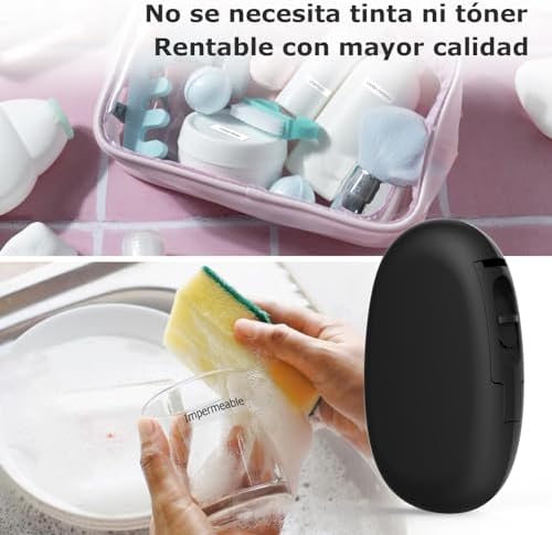 E10 Etiquetadora Bluetooth con Etiquetas Adhesivas Continuas, Negro