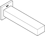 GROHE Eurocube Bath Spout 13303000 Wall Mounted 1.0 Bar Pressure 5 Year Warranty view 3