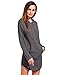 SweatyRocks Sweatshirt Dress Hoodie Pockets Grey Dress (Medium, Dark Grey)