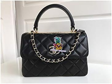 Boy CC bag 92236 LeBoy Small Flap Bag with Top Handle Lambskin & Gold-Tone Metal Women's Crossbody Shoulder Bag - black