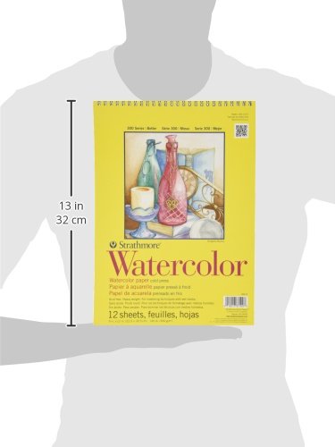 Strathmore 360-9 300 Series Watercolor Pad, Cold Press, 9"x12" Wire Bound, 12 Sheets