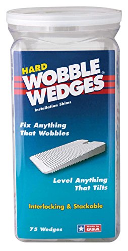 Wobble Wedges Stackable Interlocking Multi-Purpose Leveling Shims -Hard Translucent Plastic - 75 Pack - Level Furniture, Restaurant Tables, Appliances, Plumbing Fixtures, Tables, Fountains, and more - Thumbnail 2