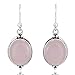 Women's 925 Oxidized Sterling Silver Oval Gemstone Vintage Dangle Hook Earrings, 1.25