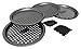 PreOkupied 4-Pack of 8.5 Inch Personal Perforated Pizza Pans, Dark Gray Carbon Steel with Nonstick Coating, Including 2 Black Pan Scrapers