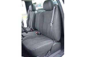 Chevy Silverado and GMC Sierra Work Truck Seat Covers in Gray Twill Front 40/20/40 Split Seat with Manual Controls and Withou