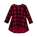 LNGRY Toddler Infant Kids Baby Girls Plaid Print Dress Outfits Clothes Dress (6-12 Months, Red)