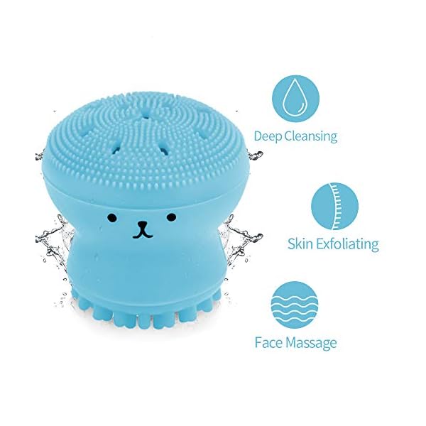 GIRO-Silicone-Octopus-Facial-Cleansing-Brush-Massager-Face-Scrubber-Deep-Pore-for-Skin-Care-Exfoliating-Massage-Handheld-Face-Brush-Manual-Facial-Cleansing-BrushesBlueGreen GIRO Silicone Octopus Facial Cleansing Brush Massager Face Scrubber Deep Pore for Skin Care Exfoliating Massage Handheld…