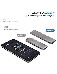 USB C Hub, Snorain Aluminum 7 IN 1 USB Type C Hub Adapter Dongle 100W Power Delivery Compatible for 2016 2017 2018 MacBook Pro 13"15" 4K HDMI   Thunderbolt 3, USB C, 2 USB 3.0 & MicroSD SD Card Reader
