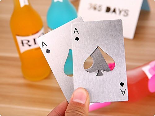 BoNaYuanDa 2PCS Credit Card Size Casino Bottle Opener for Your Wallet - Stainless Steel