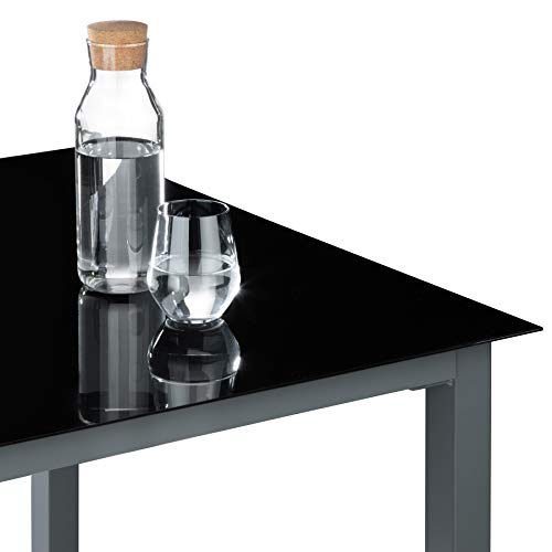 tectake® Aluminium Sitzgruppe 8+1, Gartenmöbel Set mit Stuhl und Tisch, klappbare Gartenstühle, Gartentisch mit Sicherheitsglas, wetterfeste Terrassenmöbel, für Garten Terrasse Balkon - anthrazit – Bild 6