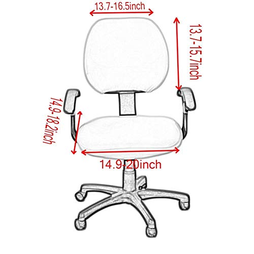 Deisy Dee Universal Computer Office Rotating Stretch Polyester Chair Cover C042 (Style 22) - Thumbnail 2