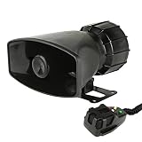 Pyle 6 Tone Sound Car Siren Vehicle Horn w/ Mic PA Speaker System Emergency Sound Amplifier, 30W Emergency Sounds Electric Horn-Hooter, Ambulance, Siren, Traffic Sound, PA Microphone System (PSRNTK25)