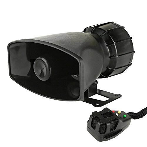 Pyle 6 Tone Sound Car Siren Vehicle Horn w/ Mic PA Speaker System Emergency Sound Amplifier, 30W Emergency Sounds Electric Horn-Hooter, Ambulance, Siren, Traffic Sound, PA Microphone System (PSRNTK25)
