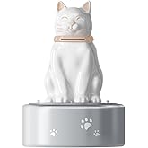 PerfecTails Cat Urn, Large Cat Urns for Ashes, Waterproof Pet Urns for Cats, Ceramic Statue Stainless Steel Urn with Paw Prints, Personalized Memorial Pet Cremation Urn for Loss of Cat, 203 Cu in