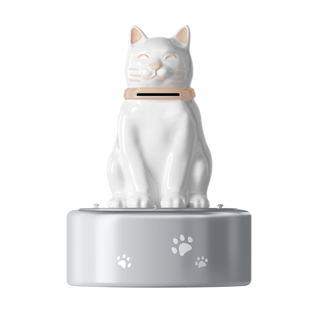 Photo 1 of PerfecTails Cat Urn, Large Cat Urns for Ashes, Waterproof Pet Urns for Cats, Ceramic Statue Stainless Steel Urn with Paw Prints, Personalized Memorial Pet Cremation Urn for Loss of Cat, 203 Cu in