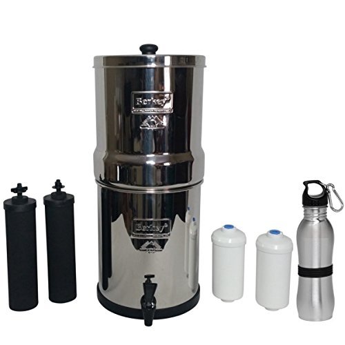 Berkey big water filter 2.5 gallon system bundle: 2 bla…