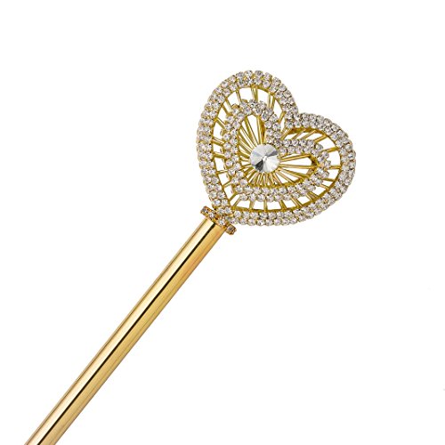 HAIQILIN Heart Scepter Gold Scepter Wand Queen Scepters Princess