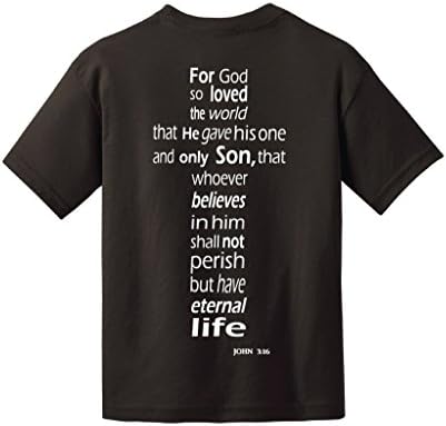 818 Design John 3:16 Text Cross T-Shirt Small Black