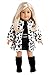 DreamWorld Collections - Glamour Girl - 3 Piece Outfit - Snow Leopard Faux Fur Coat with Black Velvet Dress and Black Boots - Clothes Fits 18 Inch American Girl Doll (Doll Not Included)