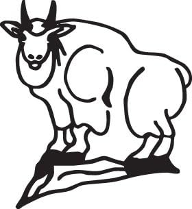 Amazon Com Mountain Goat Sticker 3 6 Inch White Kitchen Dining
