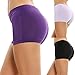 Ekouaer Brief Womens No Panty Line Hipster Underwear 3 Pack,Black/Purple/Light Purple,Small