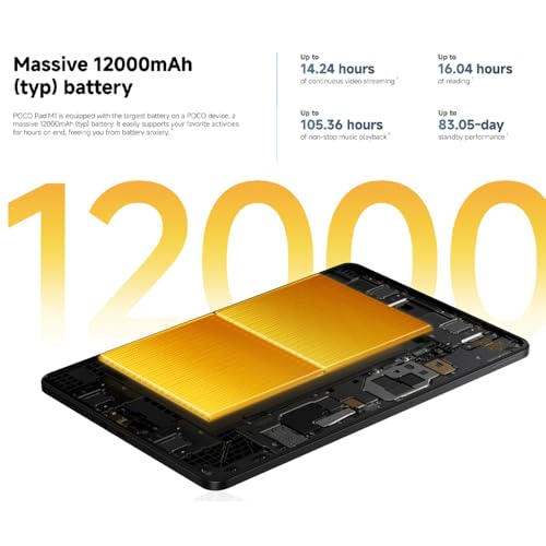 XIAOMI Poco Pad M1 8GB+256GB Snapdragon 7s Gen 4 Tablet, 12.1 Inch Screen 2.5K 120Hz, 12000mAh Battery + 33W Fast Charge, Dual 8MP Cameras, Blue (with Charger Included
