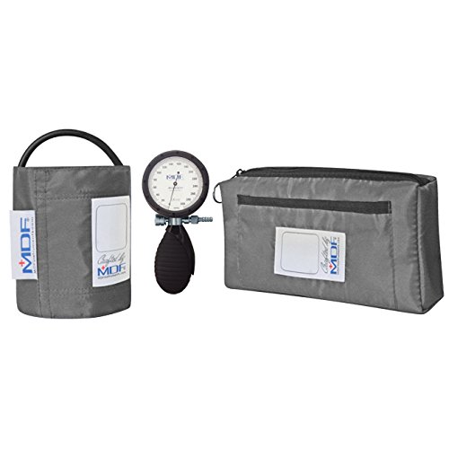 MDF Bravata Palm Aneroid Sphygmomanometer - Blood Pressure Monitor with Adult & Pediatric Sized Cuffs Included - Grey - Full Lifetime Warranty & Free-Parts-For-Life (MDF848XPD-12)