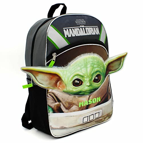 Personalized Mandalorian Baby Yoda Backpack 16 Inch (Baby Yoda