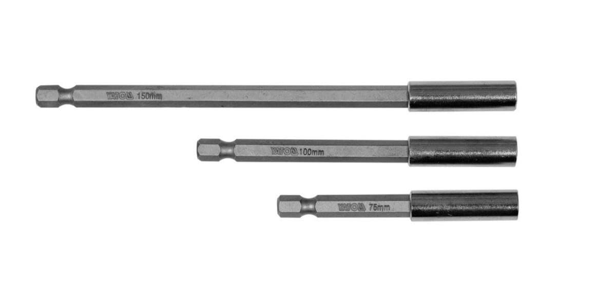 YATO YT-04699, Magnetic Bit Holders Set 3pcs, 75, 100 and 150mm Long, Hex Shank
