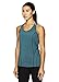 Reebok Women's Dynamic Fitted Performance Racerback Tank Top- Stripe Deep Teal/Green, Large