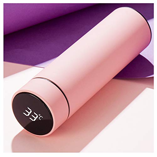 YHKJ 500ml Water Bottle，Travel Mugs, Stainless Steel Insulated Water Bottle,Touch Interactive,Temperature (Red)