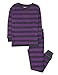 Leveret Boys Girls Kids Two Piece Cotton Pajamas Striped Purple & Dark Grey (Size 2 Years)