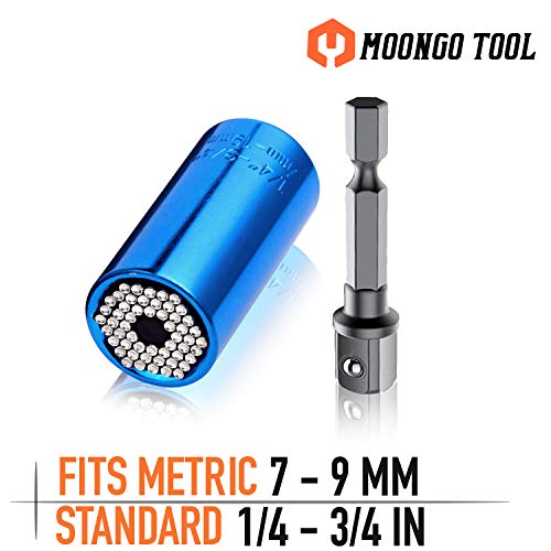 Moongo Tool Universal Socket, Gifts for Dad from Daughter Son - Christmas Gifts for Men, Father/Dad, DIY Handyman, Husband, Guys, Boyfriend, Him, Unique Tools for Men (7-19mm) Power Drill Adapter - Thumbnail 2