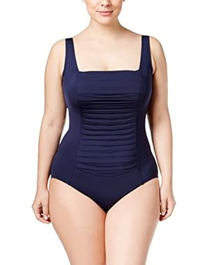 Women's Pleated One-Piece Swimsuit