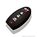 Massimiliano Incas Dobrev Black 4 Buttons Silicone Case Protector Key Fob Smart Car Remote Holder for Nissan GTR R35 (Black)