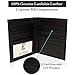 E Elton Men's Genuine Lambskin Soft Leather Hipster Bifold Wallet Black
