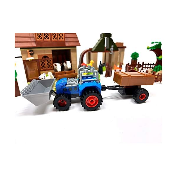 Brigamo Bausteine Haus, Bauernhof mit Stall, Scheune, Traktor, 491 Klemmbausteine – Bild 7