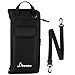 Donner Drumsticks Bag Holder Thickened Large Capacity Drum Sticks Bag Hangable Portable for Drumsticks Brushes Mallets Up to 12 Pairs, Black