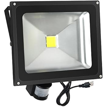 FAISHILAN Motion Sensor Flood Light 50W LED IP65 Waterproof Security Lights 6000K, 4000 Lumen, US 3-Plug Outdoor Wall Light