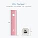 iXCC Mini 3400mAh Portable Charge (3rd Generation) Lipstick-Sized Power Bank Compact Aluminum External Battery for iPhone, Galaxy and More - Pink