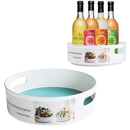 MOKARO 2 Pack Plastic Lazy Susan Turntable with 2
